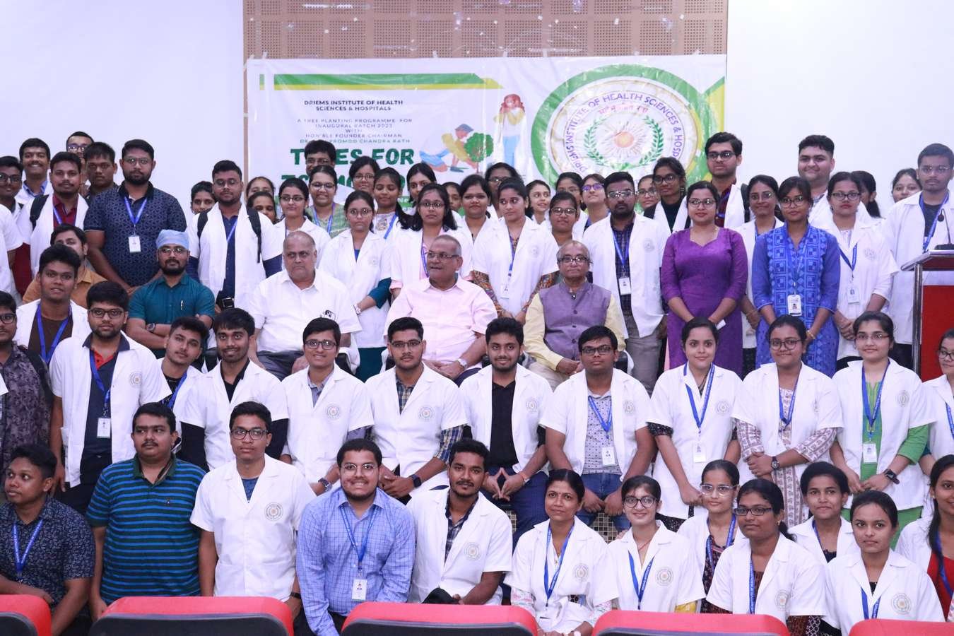 Students of the inaugural MBBS batch at a tree plantation programme